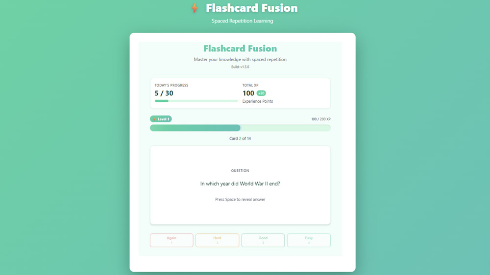 Flashcard Fusion progress