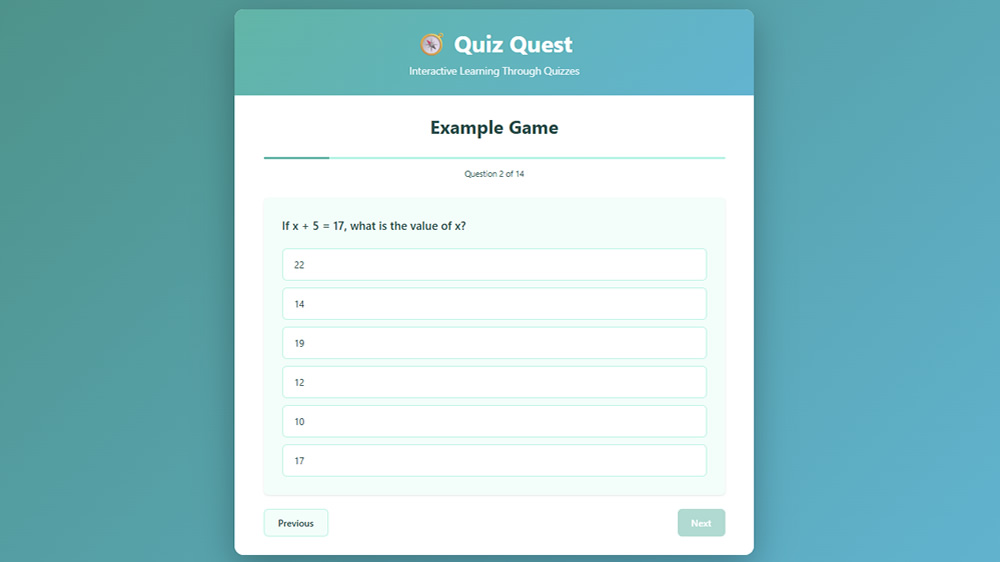 Quiz Quest gameplay